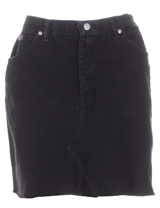 Label Jess Denim Mini Skirt leather skirt refined