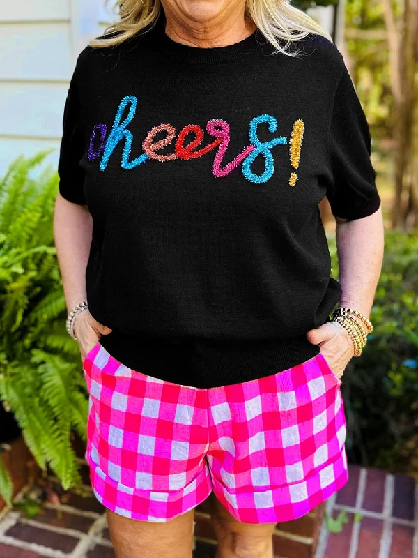 Party Cheers Sweater High Neck Crew Neck V-Neck
