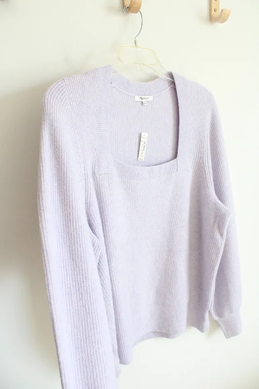 NEW Madewell Lavender Wool Blend Square Neck Sweater | 3X Chenille Fabric Brocade Fabric Lace Fabric NEW Madewell Lavender Wool Blend Square Neck Sweater | 3X Chenille Fabric Brocade Fabric Lace Fabric