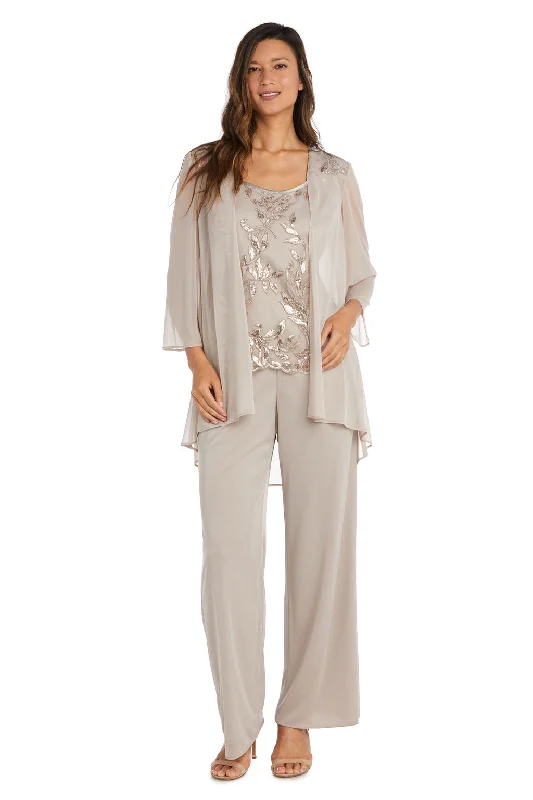 R&M Richards 42734 Three Piece Sequin Pant Suit Jacket Set Fashionable Button-Up Pants R&M Richards 42734 Three Piece Sequin Pant Suit Jacket Set Fashionable Button-Up Pants