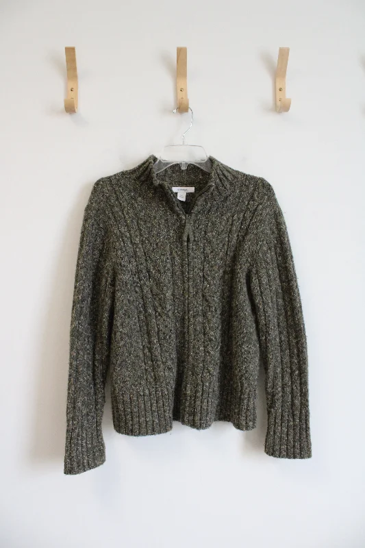 Dressbarn Green Quarter Zip Sweater | XL Petite Casual Formal Business