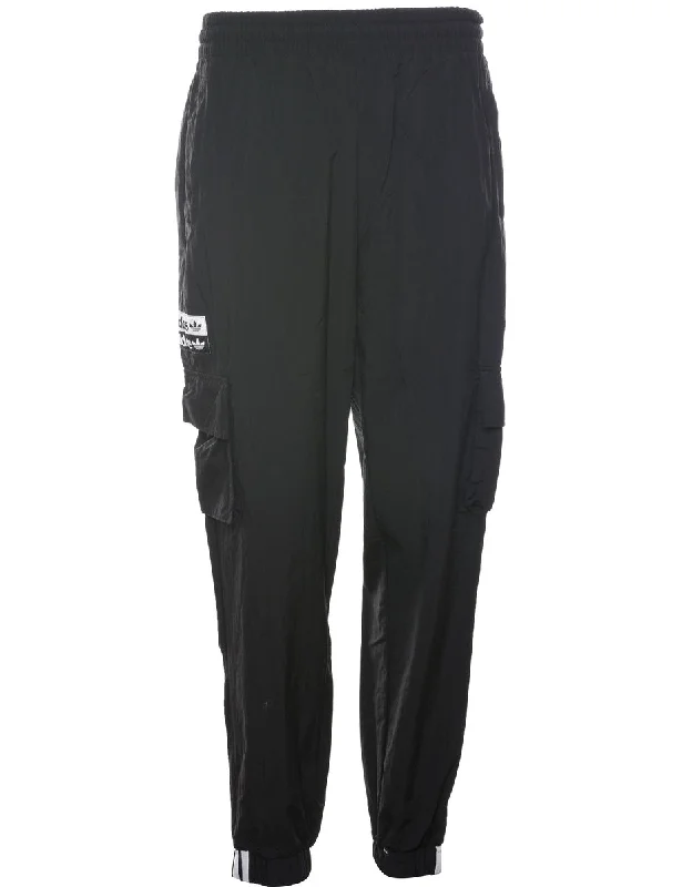 Adidas Black & White Contrast Track Pants - W24 L28 Comfy Athletic Pants