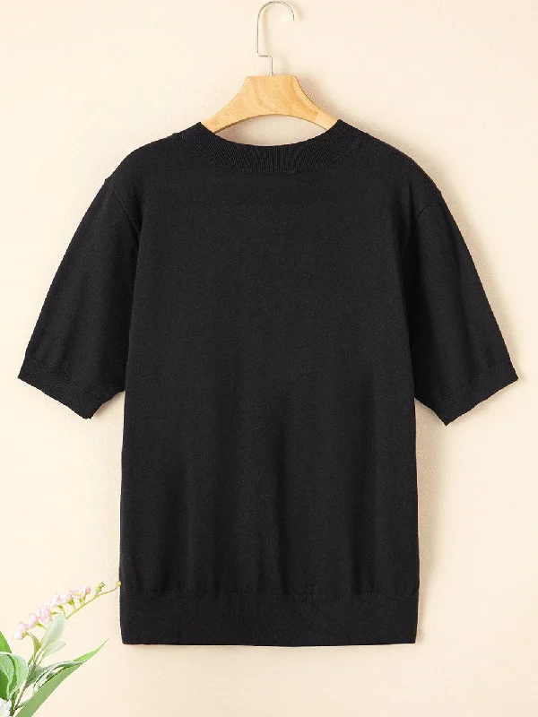 Casual Cheers Sweater Turtle Neck Boat Neck Asymmetrical Neck