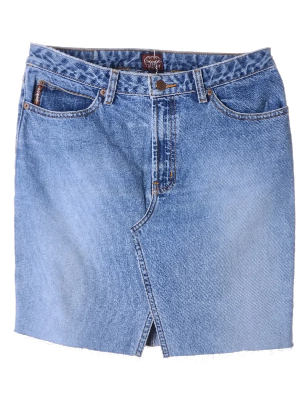 Label Jess Denim Mini Skirt zip skirt side
