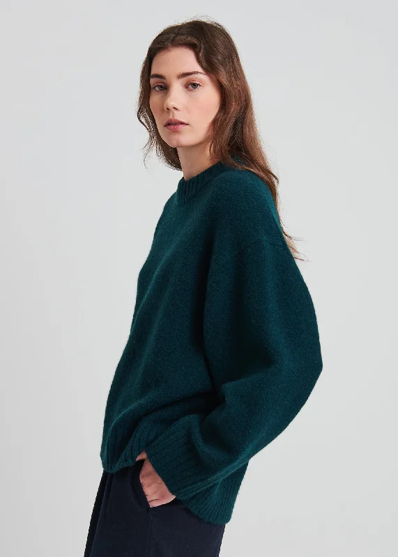 Oversized Crewneck Sweater Velvet Chenille Corduroy