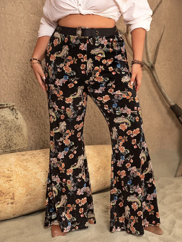 Hazel Blues® | Wide Leg Printed Pants High-Waist Jogger Pants