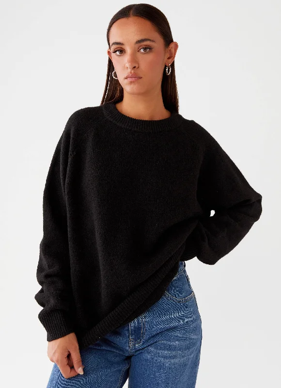 Gracie Mae Sweater - Black Plaid Sweater Polka Dot Checkered