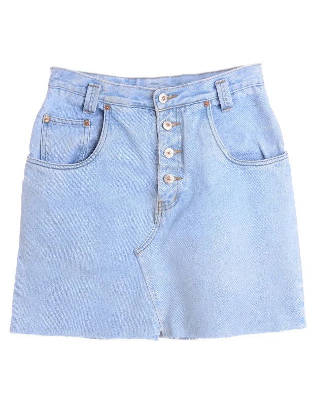 Label Jess Denim Mini Skirt silk skirt lustrous