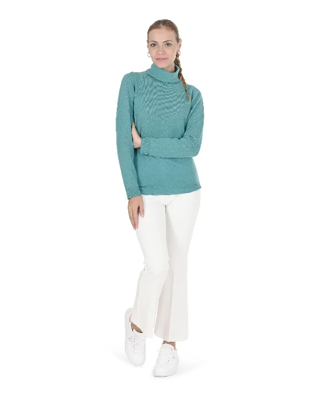 Crown of Edinburgh Cashmere Womens Turtleneck Sweater COE 005 JADE Sweater Knitwear Pullover