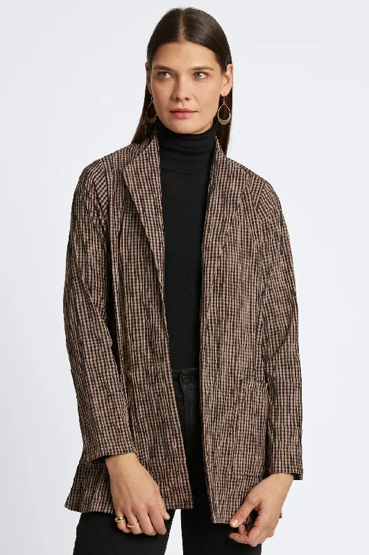 Alana Mini Gingham Crinkle Long Sleeve Jacket Nylon Jacket Polyester Jacket Spandex Jacket Alana Mini Gingham Crinkle Long Sleeve Jacket Nylon Jacket Polyester Jacket Spandex Jacket