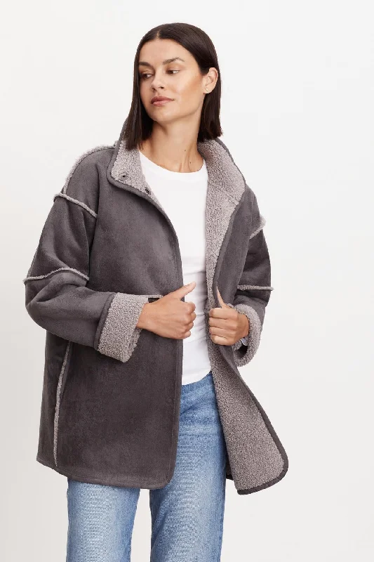 ALBANY LUX SHERPA REVERSIBLE JACKET Embroidered Jacket Appliqued Jacket Beaded Jacket ALBANY LUX SHERPA REVERSIBLE JACKET Embroidered Jacket Appliqued Jacket Beaded Jacket